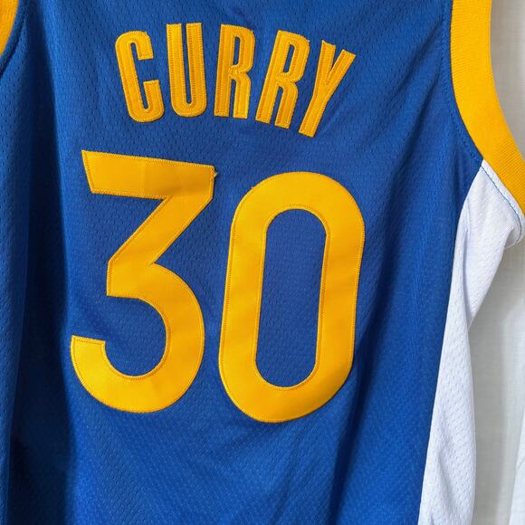 Nike Golden State Warriors Stephen Curry 30 Swingman Jersey Size S Blue Yellow - Picture 6 of 6